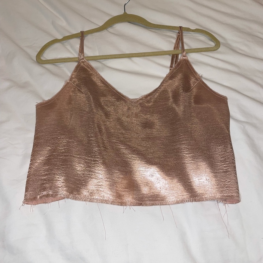 Champagne silk crop top